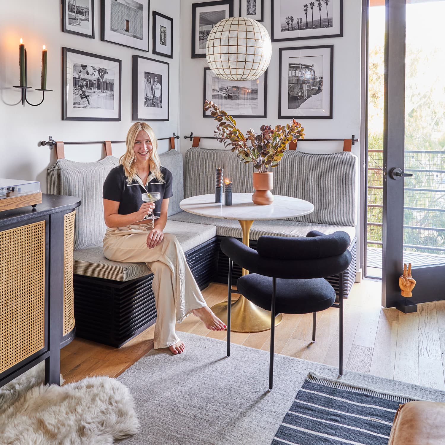 Tour a Studio Apartment With DIY Dining Nook and Headboard
